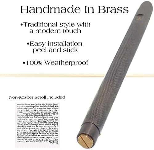 AS Brass Mezuzah Case With Scroll 11 Inches