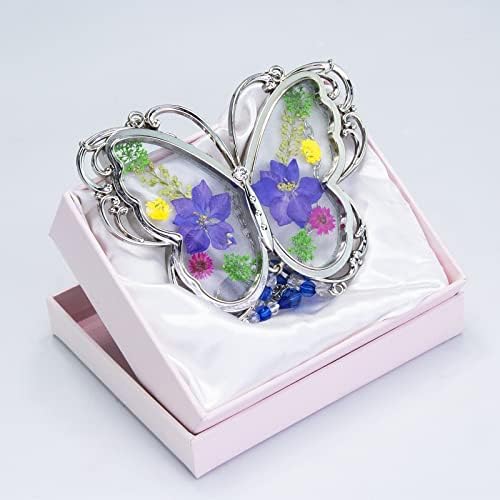BOGDAN Crystal Butterfly Suncatcher with Pressed Flower Wings