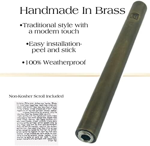 AS Brass Mezuzah Case With Scroll 9 Inches 1