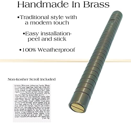 AS Brass Mezuzah Case With Scroll Door Cover
