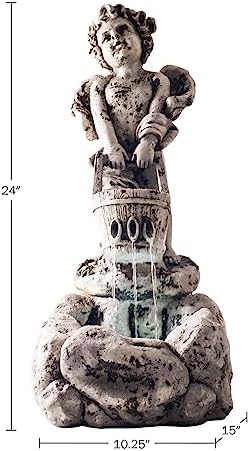 Outdoor Water Fountain With LED Lights