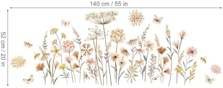 Boho Flower Wall Decals for Nursery and Bedroom Decor