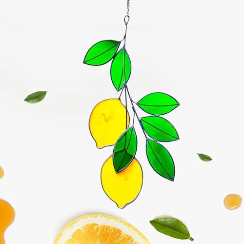 Lemon Leaf Green Artificial Plants Suncatcher Decor