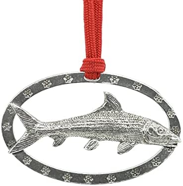 Handcrafted Antique Pewter Bonefish Hanging Ornament for Christmas Trees and Wreaths