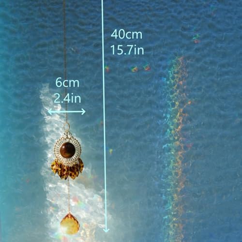 Amber Crystal Suncatcher for Window Decor