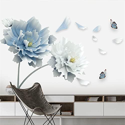 Blue Flower Wall Decals Stickers for Bedroom and Office