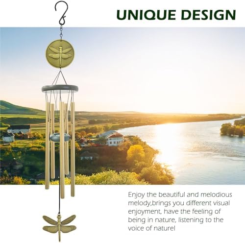 Dragonfly Wind Chimes for Outdoor 32 Inch Decor
