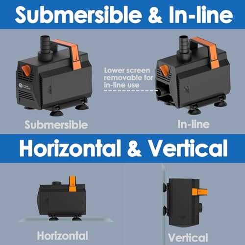 AquaMiracle 880GPH Submersible Pond Pump with Flow Control