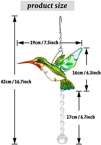 Andiker Crystal Suncatcher Hummingbird Ornament Green
