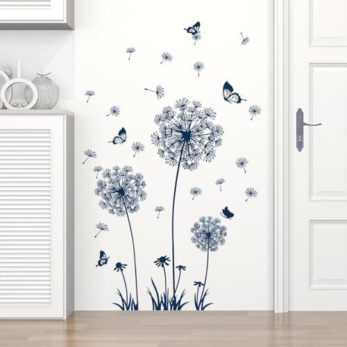 2 Sheet Dandelion Wildflower Wall Decals Blue