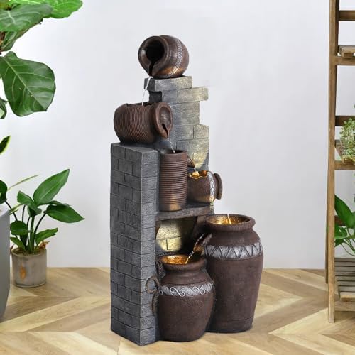 MAIBH Outdoor Water Fountain with LED Lights