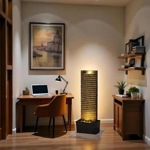 Vintage Rock Water Fountain with LED Light