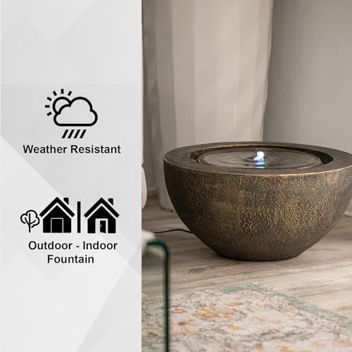 XBrand 198 W Round Sphere Water Fountain with LED Light