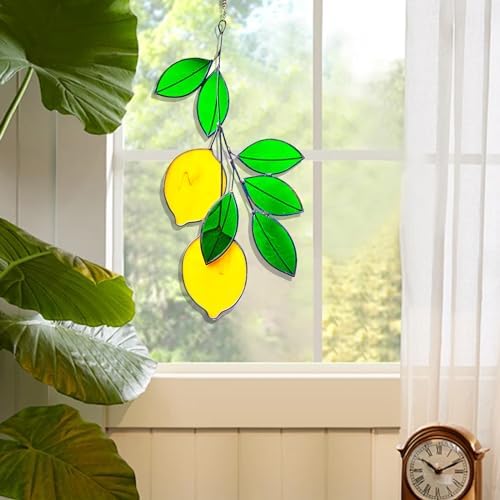 Lemon Leaf Green Artificial Plants Suncatcher Decor