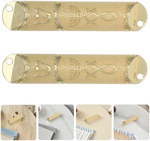 LOGOFUN 4-Piece Metal Mezuzah Case with Scroll Star of David