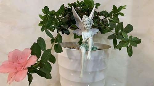 Fairy Garden Angel Figurine White Outdoor Resin Statue