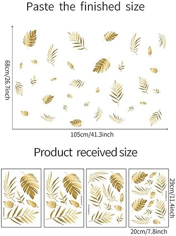 Gold Leaf Wall Decals Peel Stick Botanical Design