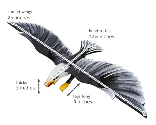 WitnyStore 25 Inch Black Eagle Wooden Bird Mobile