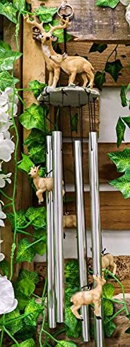 Ebros Gift Forest Family Deer Wind Chime Decor