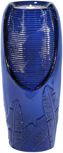 Buosha 33 Inch Modern Ceramic Fountain with LED Lights