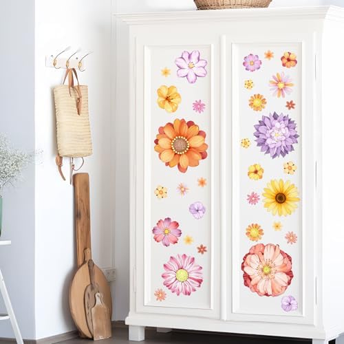 Supzone Boho Flower Wall Decals for Living Room and Bedroom