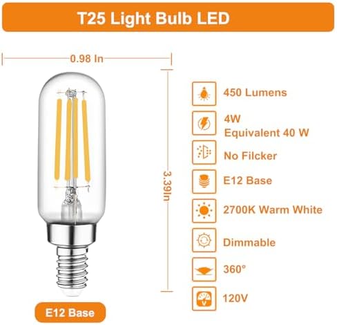 Vinaco T25 LED Bulb 4 Pack Dimmable Warm White 2700K