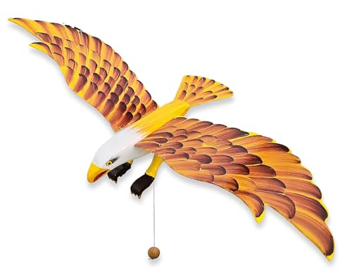WitnyStore Yellow Eagle Wooden Flapping Wing Mobile 25 Inches