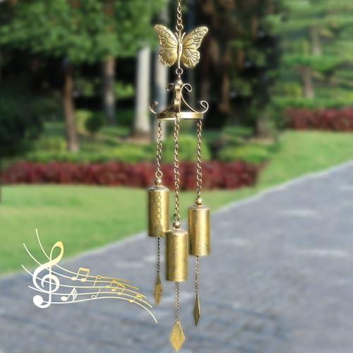 Butterfly Wind Chimes with Cast Iron Bells