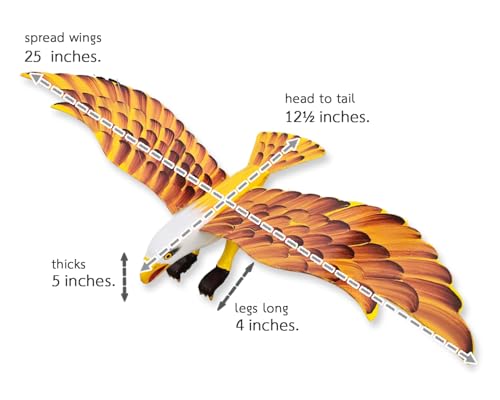 WitnyStore Yellow Eagle Wooden Flapping Wing Mobile 25 Inches