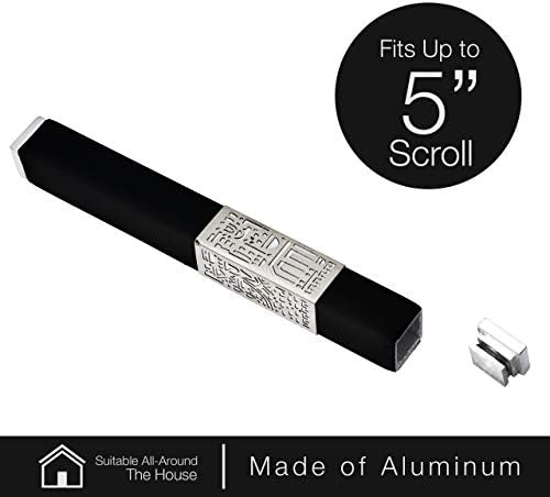 AS Mezuzot Aluminum Mezuzah Case with Modern Jerusalem Shin Design