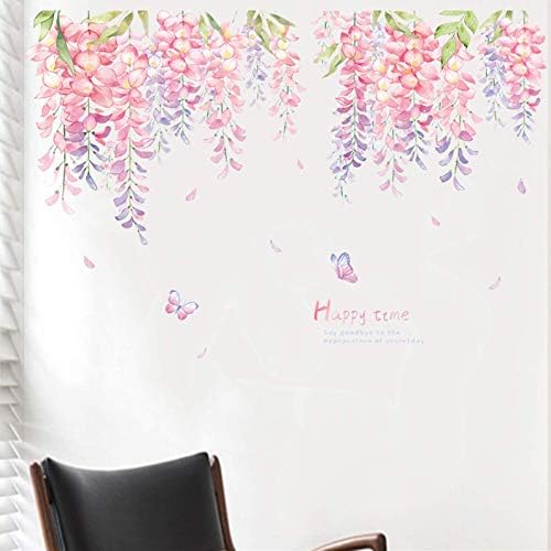 ROFARSO 4 Sheets Wisteria Wall Stickers Removable