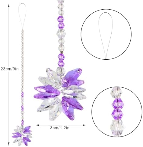 Crystal Suncatcher Flower 13 Inch Hanging Decor Prism