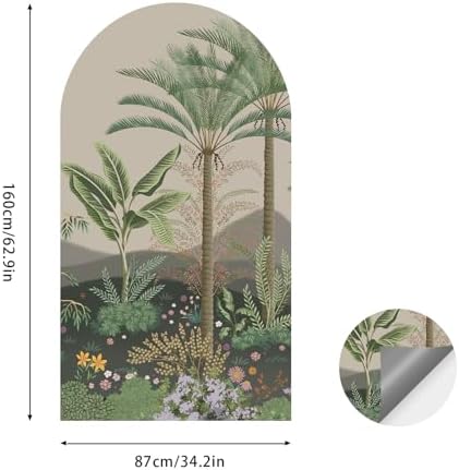 HueBurst Large Arch Wall Decal - Jungle Green Tropical Landscape