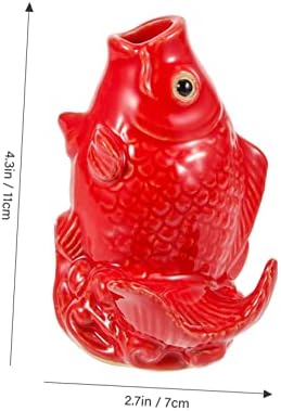 Toddmomy Garden Water Spray Nozzle Ceramic Carp Fountain Decor