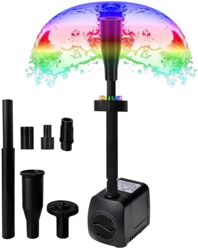 Lewisia Water Fountain Pump Kit with LED Light and Three Water Patterns