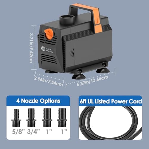 AquaMiracle 880GPH Submersible Pond Pump with Flow Control