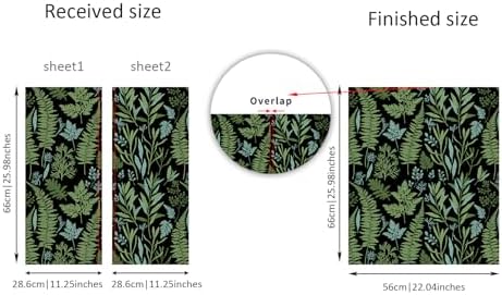 Funlife Peel and Stick Dishwasher Sticker 1125 x2598 2pcs Eden Dark Botanical