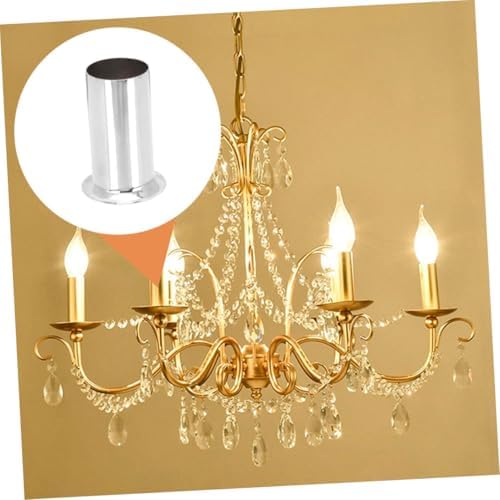 Zerodeko 4pcs Iron Chandelier Base Sleeves for Candle Light Covers