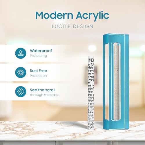 Modern Acrilic Mezuzah Case With Scroll