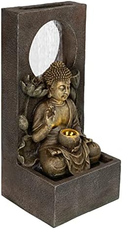 Ferrisland Buddha Waterfall Fountain Gold 276 Inch H
