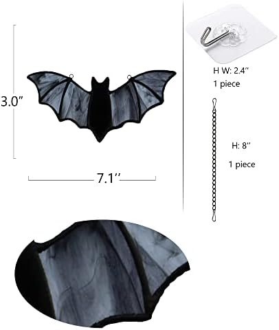 Stained Glass Bat Window Hanging Suncatcher Halloween Decor