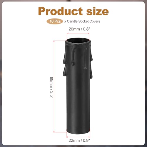 PATIKIL 35 Inch Candle Socket Covers 10Pcs E12 Chandelier Drip Sleeves