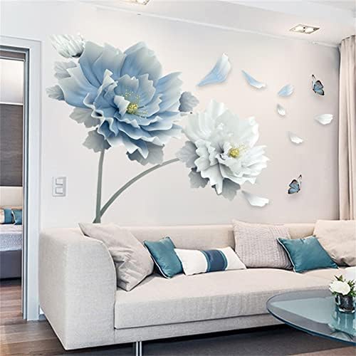 Blue Flower Wall Decals Stickers for Bedroom and Office