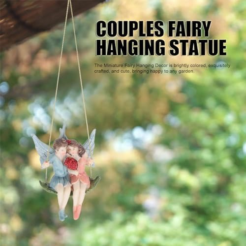 Couple Flower Fairy Garden Pendant Sculpture