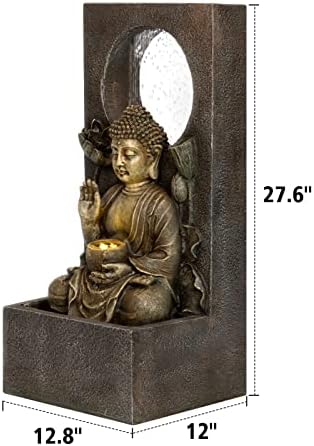 Ferrisland Buddha Waterfall Fountain Gold 276 Inch H