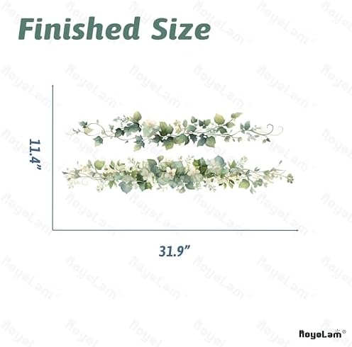 Green Leaves Vines Wall Decals Peel and Stick Botanical Decor