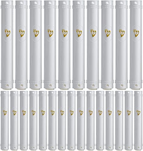 Wholesale Mezuzah Case Holder 25 pcs White Gold SHIN