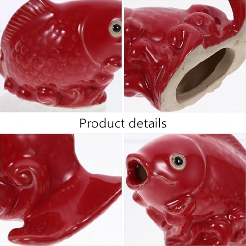 HOMSFOU Ceramic Fish Fountain Garden Water Feature
