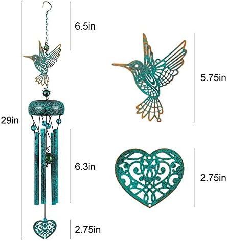 Hummingbird Wind Chimes for Outside Decor