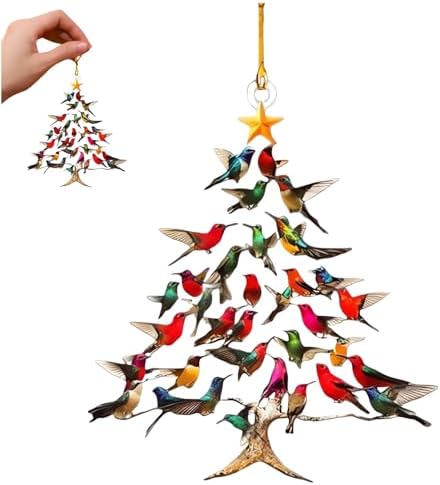 Colorful Hummingbird Christmas Ornament for Bird Lovers